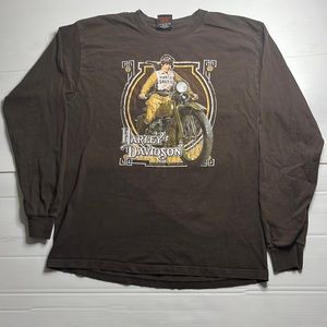 Men Pre-Owned Harley Davison Long Sleeve T-Shirt. Size Large